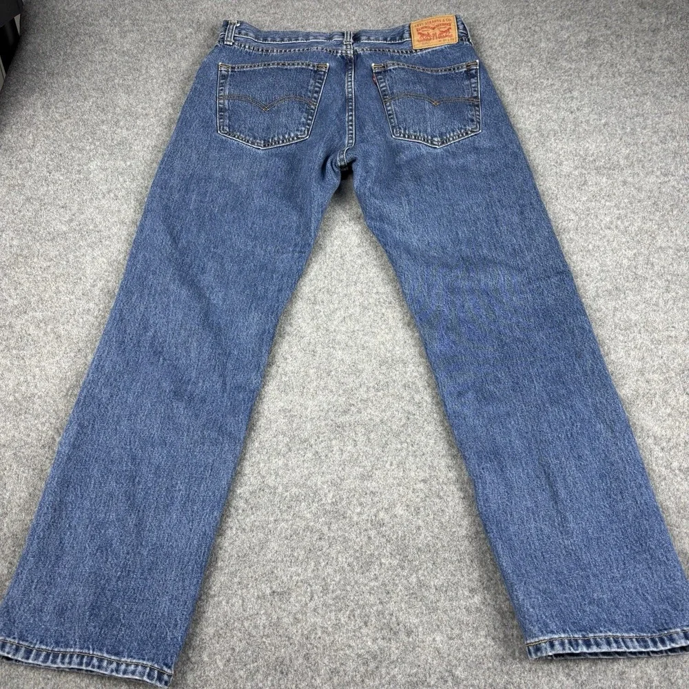Levi's 505 Jeans Men's 36x32 Regular Fit Straight Leg‎ Blue Denim Medium Wash
